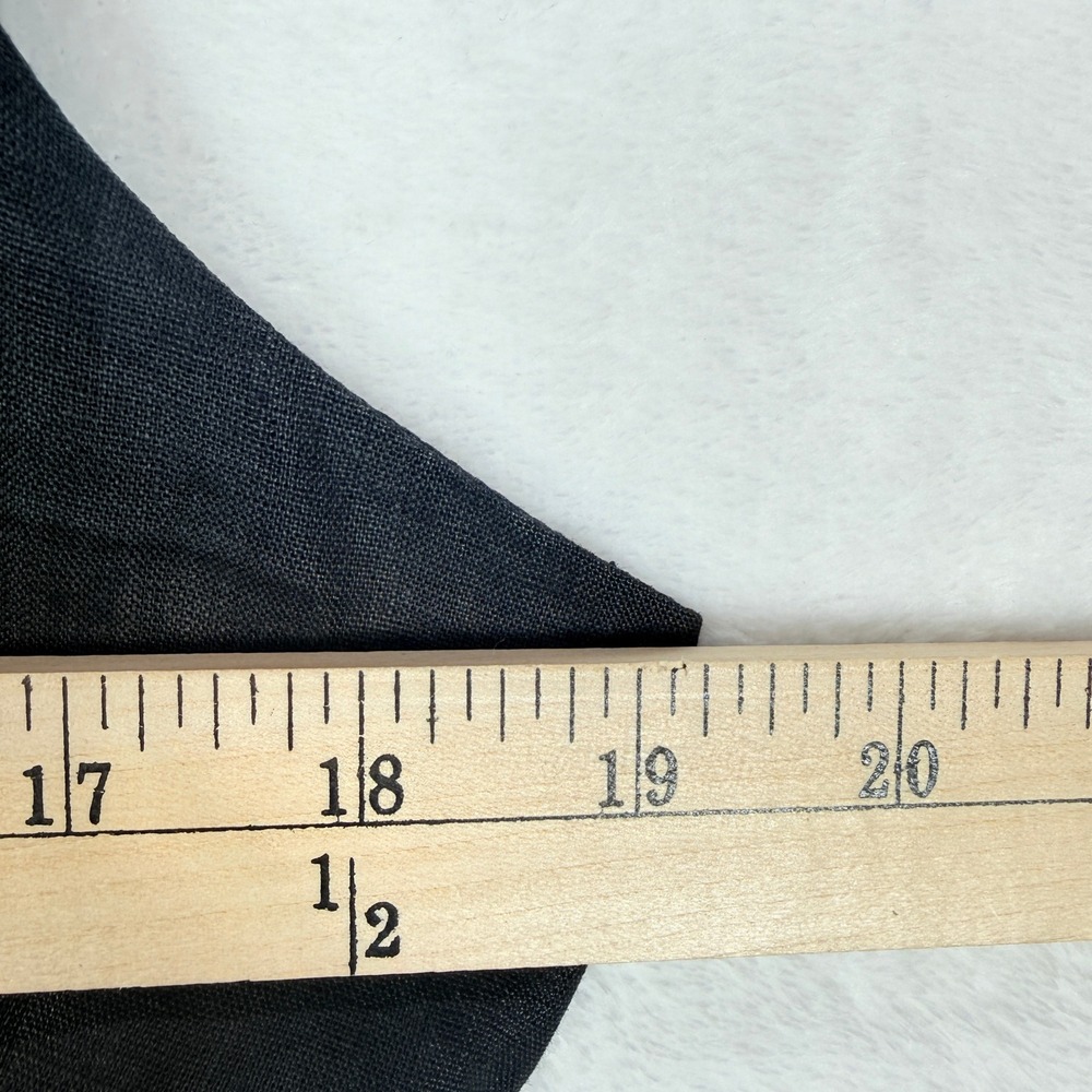 J.Crew Black 100% Linen Sleeveless V-Neck Empire Midi Fit and Flare Dress Sz 12 - Picture 7 of 8